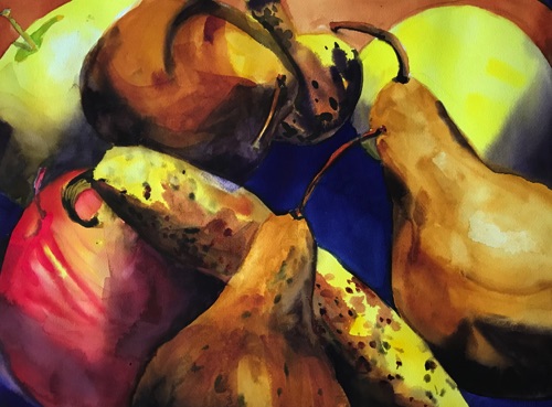 Mixed Fruit;
watercolor on Arches CP 140; 15 x 20" Mixed Fruit;
watercolor on Arches CP 140; 15 x 20"